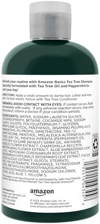 Amazon Basics Tea Tree Oil Shampoo for Hair, with Peppermint, 10.14 fl oz, Pack of 1