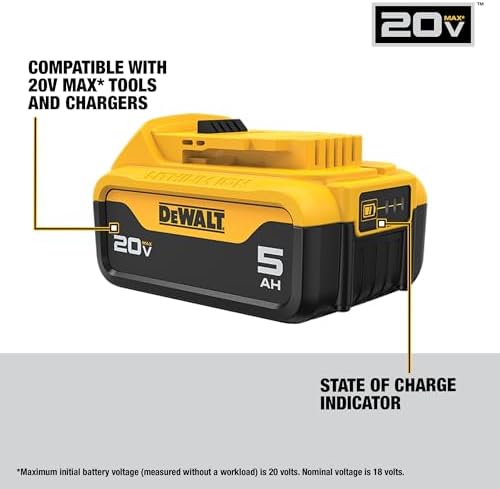 DEWALT 20V MAX Battery, Lithium Ion, 5.0Ah (DCB205)