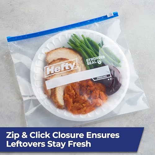 Hefty Slider Freezer Bags, Gallon Size, 56ct
