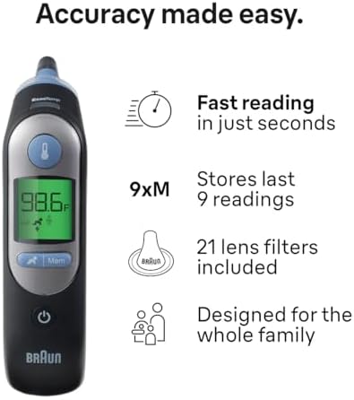 Braun ThermoScan 7 Digital Ear Thermometer for Adults, Babies & Infants
