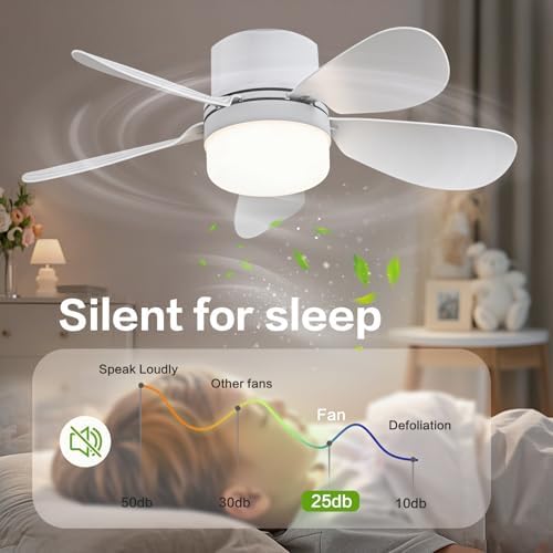 Socket Fan Light with Remote Control, Portable Small Ceiling Fan with Lights for Bedroom, Kitchen, Living Room, with Dimming Function, 1000 Lumens, Screws into E26/E27, 16.54 Inches Diameter