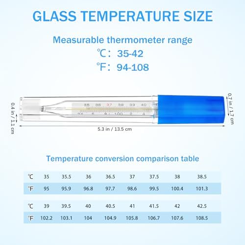 2Pc Glass Oral Temperature Adult: Free Clinic Armpit Fast Reading Fever Indicator