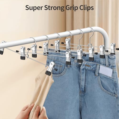 Pants Hangers with Clips Skirt Hangers for Women 10Pack