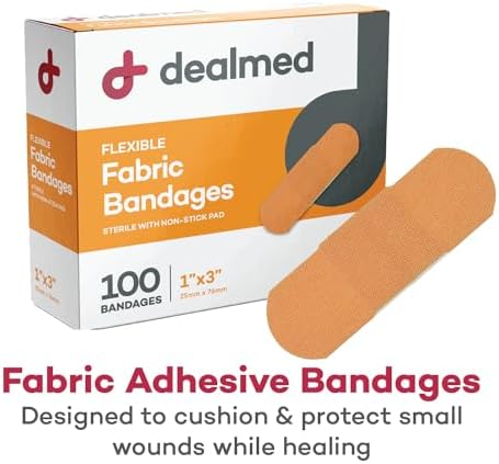 Dealmed Sterile Flexible Fabric Adhesive Bandages - 1x3 in - 100 Count