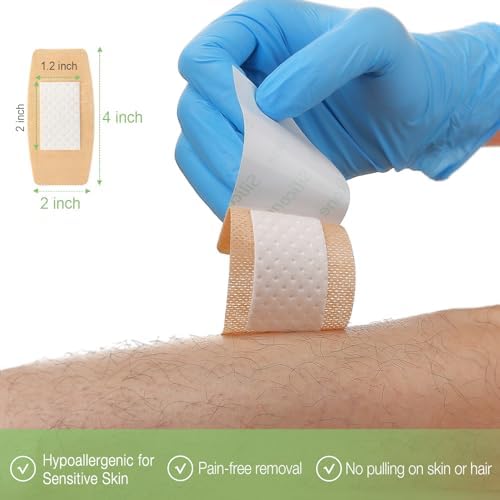 NeuHeils Silicone Bandages for Sensitive Skin, Large 2"x4", 40 Pack