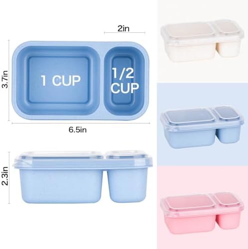 DOSEWART 2-Compartment Reusable Snack Containers with Lids