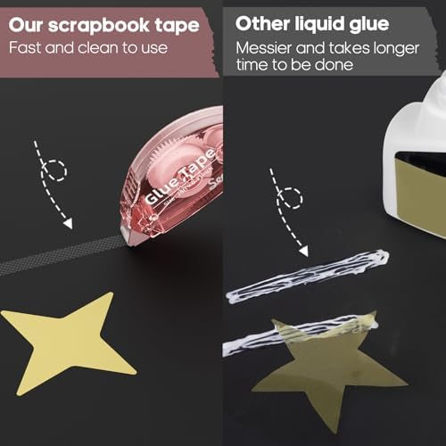 Secopad Scrapbook Tape, 8 Pack Glue Tape, Light-Colored Shell