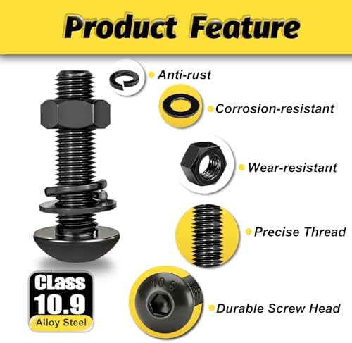 KADRICK M2-M5 Metric Screw Assortment,2000PCS Hex Socket Button Head