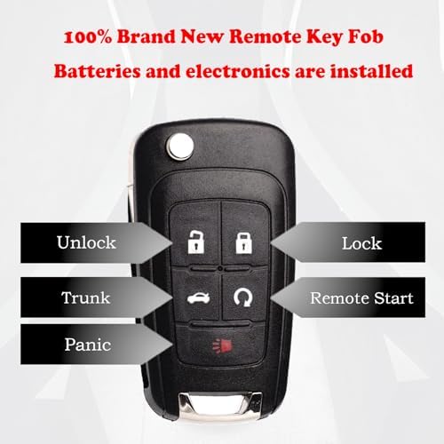 MechanMagic Flip Key Fob Replacement Fits for Chevy Equinox Camaro 2010-2019 Cruze Malibu Impala Sonic GMC Terrain Buick Lacrosse Regal Verano Encore Keyless Entry Remote Control 2 Sets