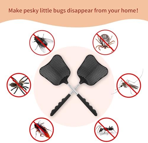 Fly Swatters 2 Pack, Durable Telescopic Stainless Steel Handle
