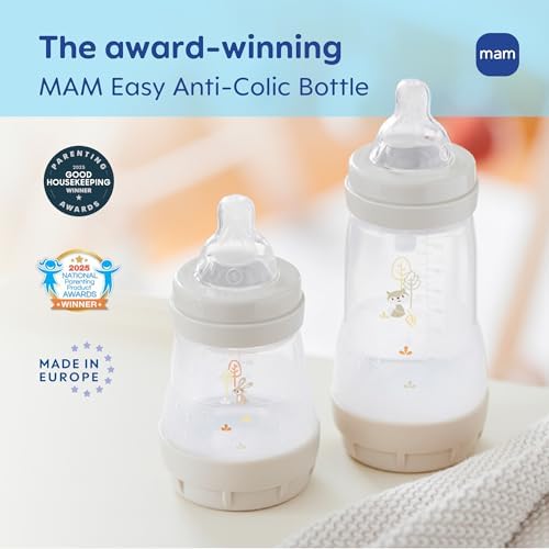 MAM 9oz Easy Start Anti-Colic+ Vented Baby Bottle, 2+ Months, 2 Pack, Boy