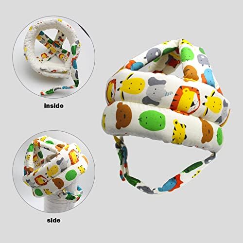 Baby Head Protector Baby Helmet for Crawling Walking, No Bumps Safety Head Adjustable Protective Cap for Walking, Playing (Animals)
