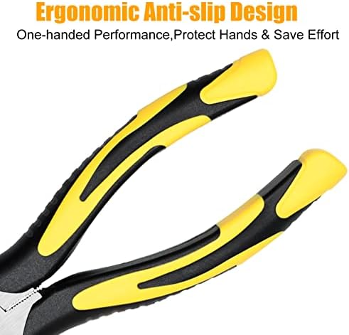 Long Needle Nose Pliers-6''&8'', with Wire Cutter, 2pcs