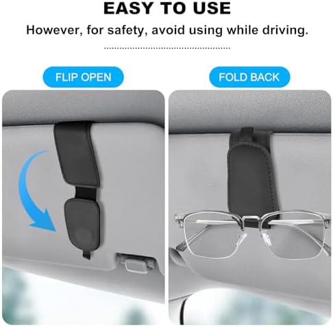 Teraves 2 Pack Sunglass Holder for Car Visor, Magnetic, Easy to Hold