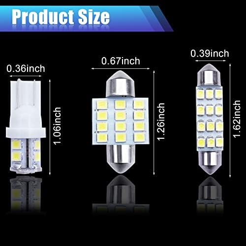 YOGEIER Car Led Bulb, Led Combination Set of 24 Sets, Used for Car Interior/Indoor Map Dome/ Trunk / License Lights, Etc. (White)