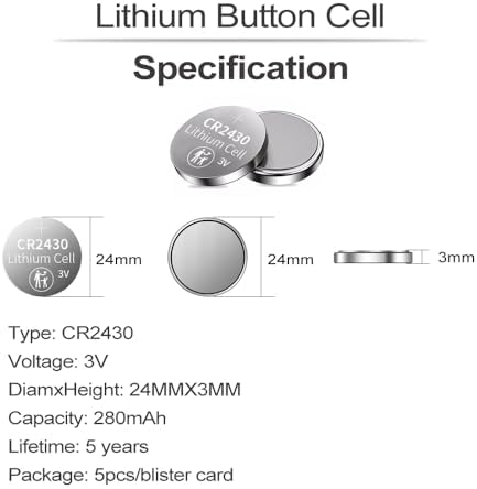 PGSONIC CR2430 3V Lithium Battery (5pcs)