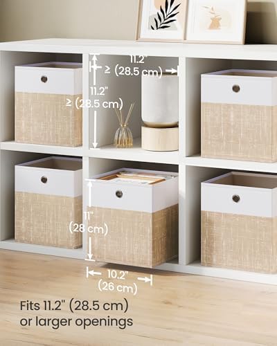 SONGMICS Storage Cubes, Set of 6 Foldable Organizer Boxes with Handles