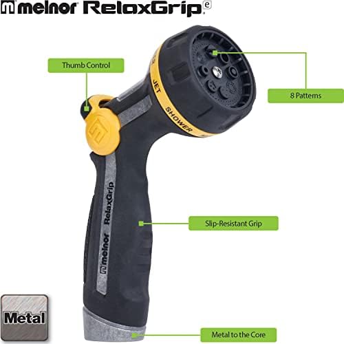 Melnor RelaxGrip Metal 8-Pattern Hose Nozzle: Thumb Operation