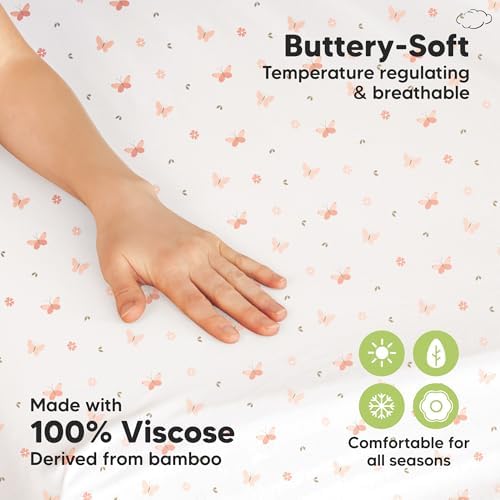 Pack and Play Sheets Fitted 2pk Mini Crib Sheet Pack N Play (Butterflies)
