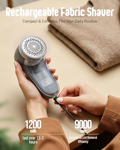 POPCHOSE Fabric Shaver, Lint Shaver with 6-Leaf Blade, Rechargeable