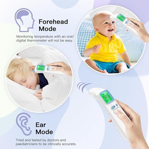 Ear & Forehead Thermometer for Adults, Kids & Baby, 1s Fast and Accurate