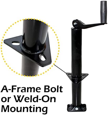 MaxxHaul 70159 14" Lift A-Frame Mount Trailer Jack with Top Wind - 2000 lbs. Capacity