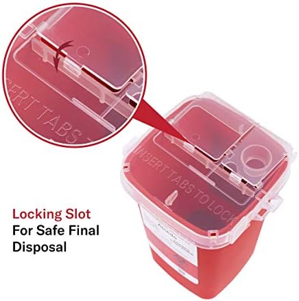 Alcedo 1 Quart Sharps Container (1-Pack) for Needle & Syringe Disposal