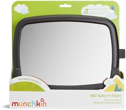 Munchkin Pivot 360 Baby Car Mirror for Rear-Facing Car Seats, Black