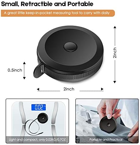 iBayam 2 Pack Tape Measure Measuring Tape for Body Fabric Sewing 60"/150cm