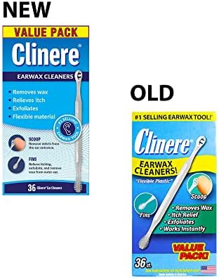 Clinere Ear Cleaners, Gentle Canal Cleaning and Ear Wax Removal Tool, Itch Relief, Exfoliates, 36 Count
