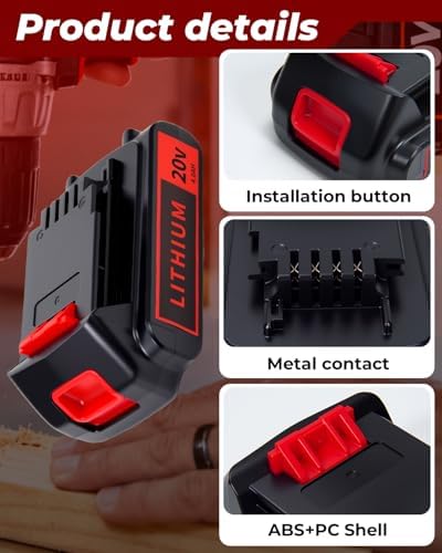 20V 4.0Ah Battery for Black and Decker Lithium-Max Tools 2-Pack