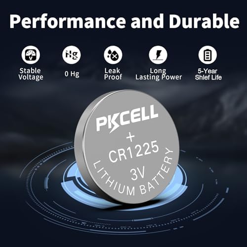 PKCELL 5-Pack CR1225 Battery CR1225 3V Lithium Battery