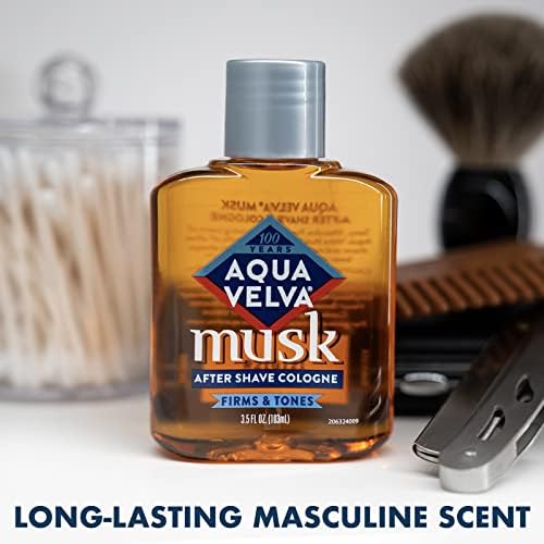 Aqua Velva Musk After Shave for Men, Long Lasting Scent, 3.5 Fl Oz