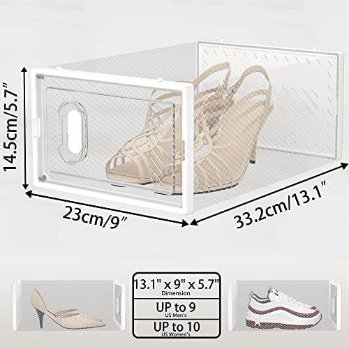 SIMPDIY Clear Shoe Storage Boxes, Stackable Shoe Organizer for Closet