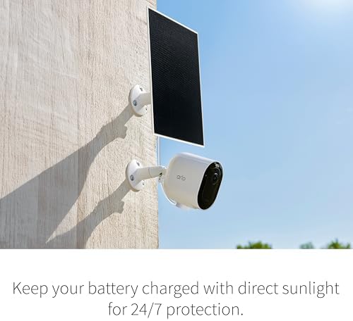 Arlo Solar Panel Charger (White), Arlo Certified Accessory, Weather Resistant, Easy Install (2025 Released), Works with: Essential Series, Go 2, Pro 3/4/5S/6/6 XL, Ultra Series, Wireless Floodlights