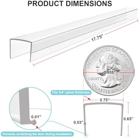 2 Pack 18" Cabinet Door Protector Edge Guard for Kitchen Cabinet & Drawer