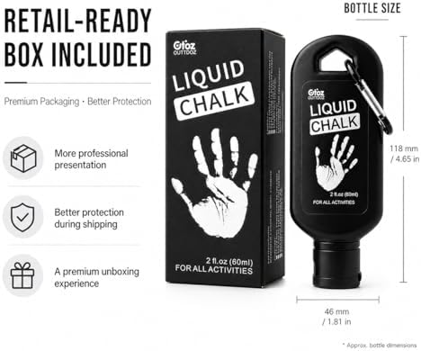 Liquid Chalk 2 oz & 12 oz, Mess-Free Gym Chalk for Lifting