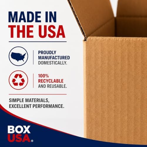 BOX USA Boxes Holds 65lbs, 18x12x6 25-Pk for Moving, Shipping & Packing