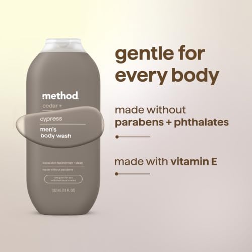 method Men’s Body Wash, Cedar + Cypress, 18 fl oz, 3 Pack