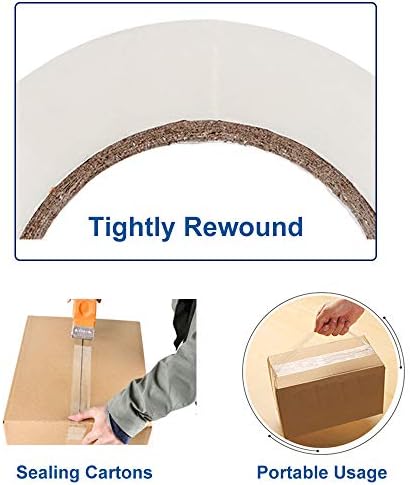 P PERFECTAPE Heavy Duty Packing Tape 6 Rolls, Clear, 2.7 mil, 1.88" x 60Y