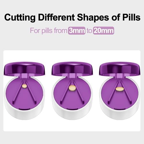 DUBSTAR 3-in-1 Pill Crusher Fine Powder Pill Grinder Pill Cutter Purple