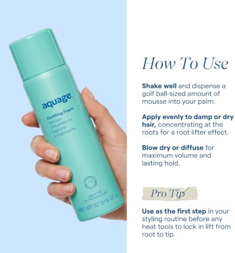 Aquage Uplifting Foam & Hair Mousse, Weightless Root Lifter, 10 oz