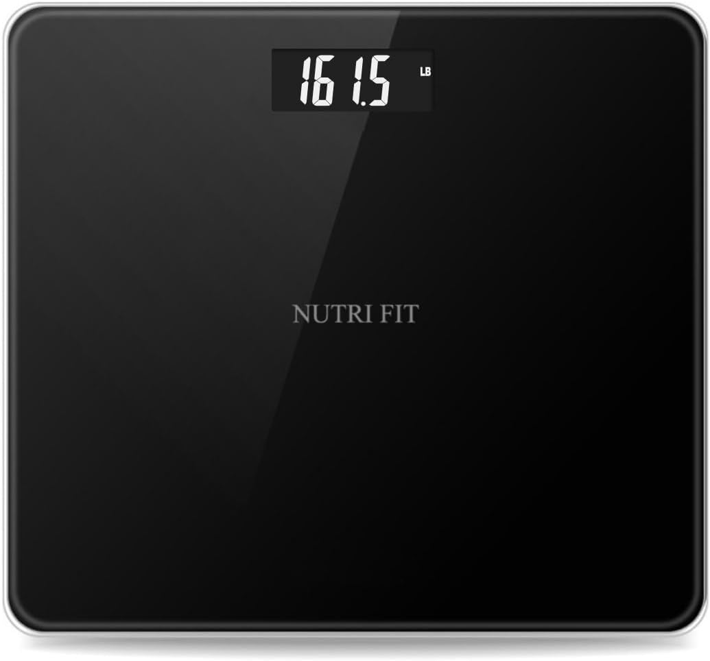 NUTRI FIT Digital Bathroom Scale for Body Weight 0.1lb with 2 AAA Batteries