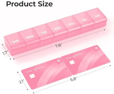 AUVON Weekly Pill Organizer with Effortless Opening Design, BPA-Free