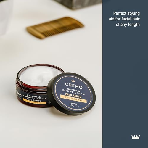 Cremo Beard & Scruff Cream, All Facial Hair, Palo Santo, 4 oz