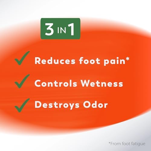 Odor-Eaters Everyday Comfort Insoles, Foot Odor Eliminating Insert, 3 Count