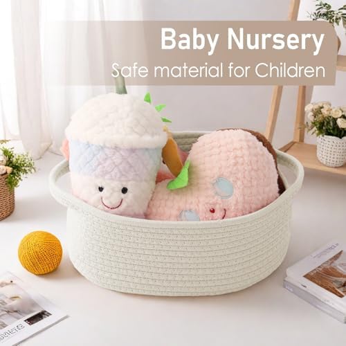 JMvicyroam Small Woven Basket, Empty Gift Basket, White/1 Pack