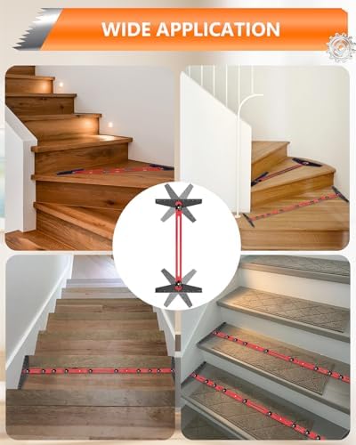 AXIUM Stair Tread Template Tool Adjustable 10.5" to 60.5" Stair Gauge Jig