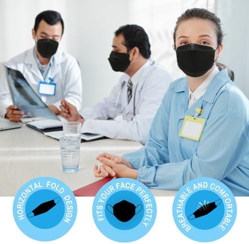 kn95 Face Masks 20 Pack, Breathable Comfortable and Disposable KN95 Mask, Black