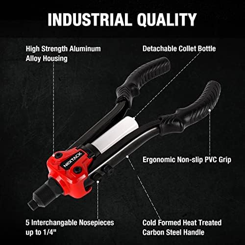 NEXTACK 1/4 Rivet Gun Kit NT300 w/ 350 Blind Pop Rivets